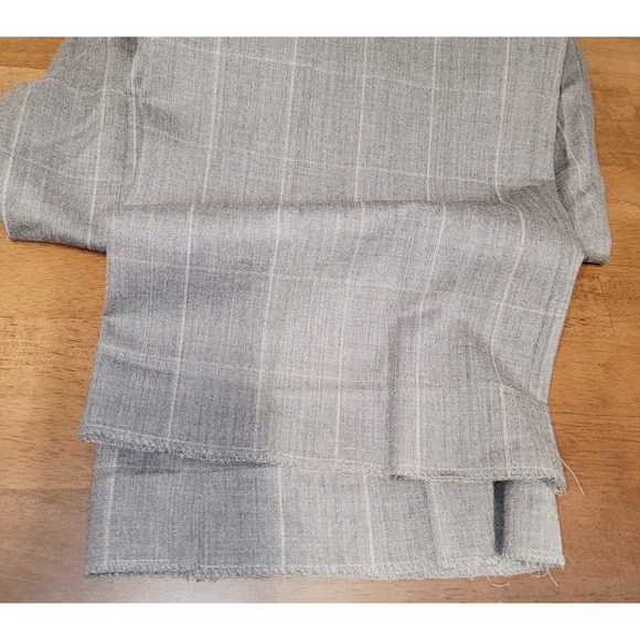 Versini 100% Wool Dress Pants Gray Windowpane Plaid Flat Front 36 Short - Picture 8 of 8